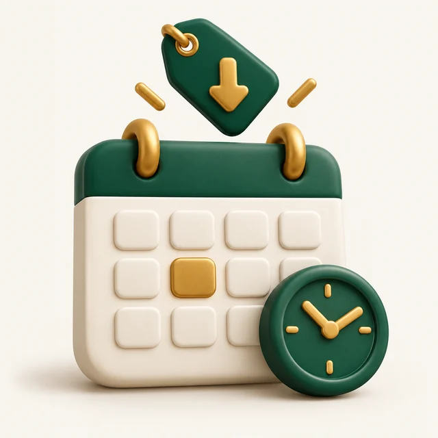 Set the discount and times. Illustration